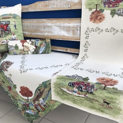 Tegatex Gobelínový ubrus auto u řeky 40x140 cm