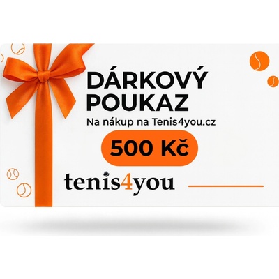Tenis4you Dárkový elektronický poukaz 500 Kč na nákup na Tenis4you.cz