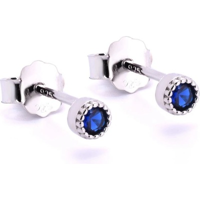 Rafity stříbrné náušnice s modrým safírem E0160PZ-08