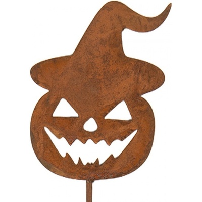 Rustikální rezavý zápich dýně Halloween Rust - 8*1*43 cm - Clayre & Eef
