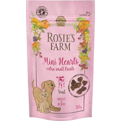 Rosies Farm Puppy & Adult "Mini Hearts" teľacie - 5 x 50 g
