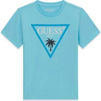 GUESS Светло синя тениска за момче със синьо лого Guess