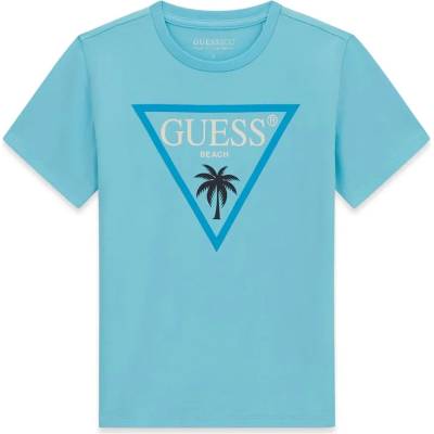 GUESS Светло синя тениска за момче със синьо лого Guess