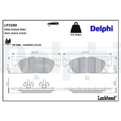 Sada brzdových platničiek, vždy 4 kusy v sade DELPHI LP3280