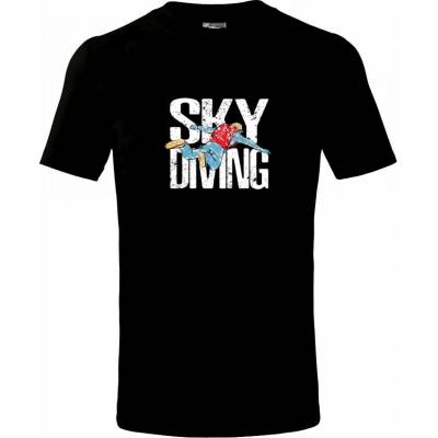 Skydiving nápis tričko detské Čierna