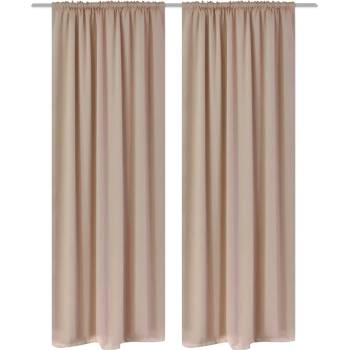 VidaXL 130374 2 pcs Cream Slot-Headed Blackout Curtains 135 x 245 cm (130374)