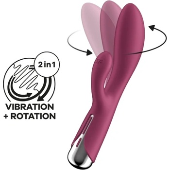 Satisfyer Рабит вибратор с въртене Satisfyer Spinning Rabit червен