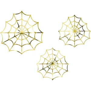 PartyDeco Хартиена декорация за маса - Златна мрежа 3 бр