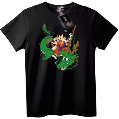 NOONEBRAND Тениска с Goku яздещ Shenron - 3XL, White