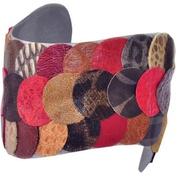 Image 1 of Dannyra Стилна гривна с кожени пендари, метална основа Dannyry Jewels