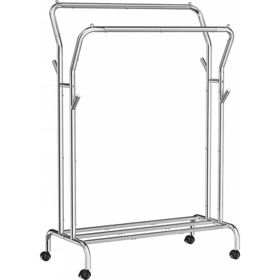 Textilomanie Dvouřadý pojízdný stojan na oblečení HASAR stříbrný