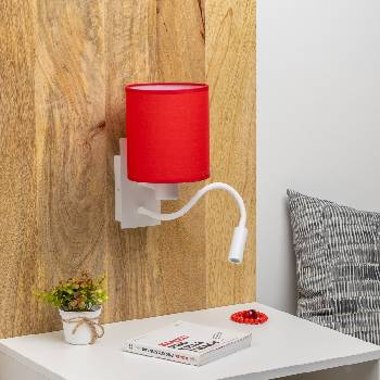 Brilagi - LED Аплик NUBILA 1xE27/25W/230V + LED/3W бял/червен (BG1559K)