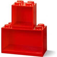LEGO Brick závesné police, set 2 ks červená