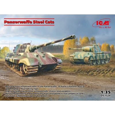ICM Panzerwaffe Steel Cats Panther Ausf.D & King Tiger Ausf.B 1:35