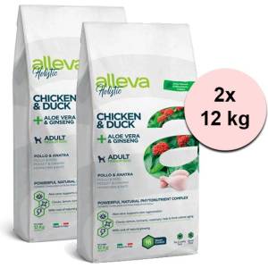 Alleva HOLISTIC кучешка храна за възрастни средни породи с пиле и патица 2 x 12 кг