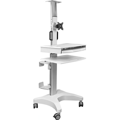 Blackmount Мобилна работна станция Blackmount MED04-1, 17-32″, макс. 10кг, регулируема по височина, бяла