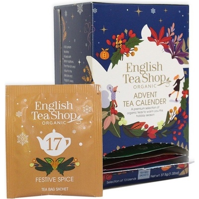 English Tea Shop MODRÝ ADVENTNÝ KALENDÁR (ČAJY)(13 PRÍCHUTIEK) (25 x 1,5 g) 37,5 g - ANGLICKÁ ČAJOVŇA(SEZÓNNY PRODUKT)