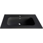 Inter Ceramic Мивка за баня от смола 80х50 Арт, черен мат за мебел (8050mb basin)