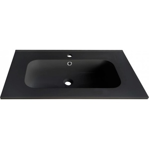 Inter Ceramic Мивка за баня от смола 80х50 Арт, черен мат за мебел (8050mb basin)