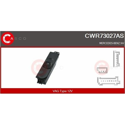 Spínač, zvedací zařízení oken CASCO CWR73027AS