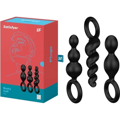 Комплект от 3 анални плъга, изкушението - Satisfyer Plugs Black (SATISFY060)