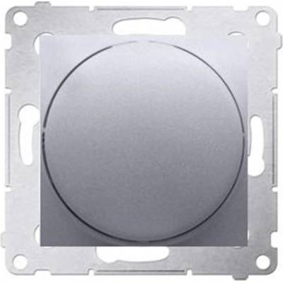 Stmívač pro stmívatelné LED, otočné ovládání, tlačítkové, Simon 54 DS9L.01/43, stříbrná metalizovaná