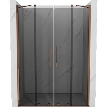 Mexen Velar Duo плъзгащи се душ врати 150 см, графит, розово злато - 871-150-000-42-60 (871-150-000-42-60)
