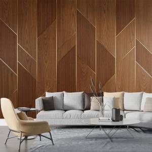 Art Gift Decor Фототапет дървени панели с геометричен дизайн