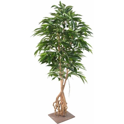 Luxusní umělý strom Ficus Root Longifolia na desce, 210cm