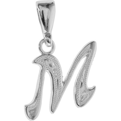 Argento Strieborný prívesok písmeno M s ručným gravírom 85318