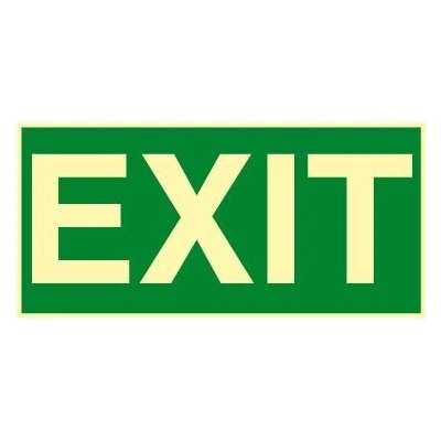 Fotoluminiscenční značka - Exit, plast 30,0 x 15,0 cm