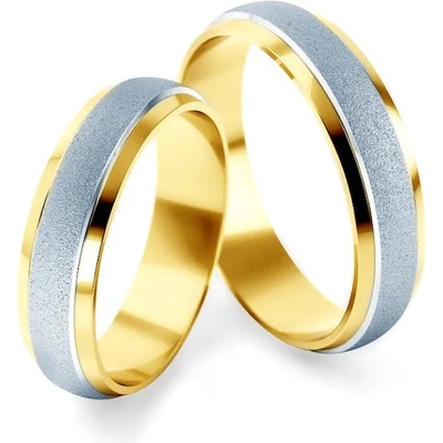 SAVICKI Сватбени халки: двуцветно злато, полукръгъл профил. 5 мм