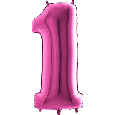 Grabo Nafukovací balónek číslo 1 růžový 102 cm extra velký
