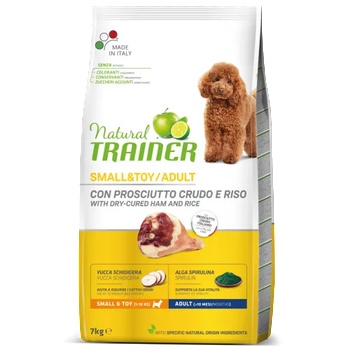 Natural Trainer Dog Adult Mini with Dry-cured Ham - храна за пораснали кучета, над 1 година, от мини породи, с прошуто - 7 кг, Италия - 926013