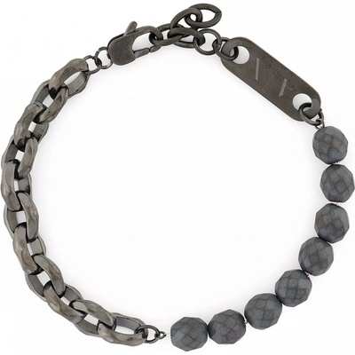 Armani Exchange Slušivý náramek pro muže s hematitem AXG0151060 – Zboží Dáma