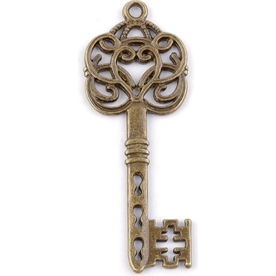 Prima-obchod Přívěsek 21x56 mm klíč platina 2ks
