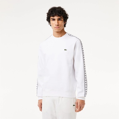 Lacoste Блуза Lacoste Men's Stripe Logo Crew Sweatshirt - White