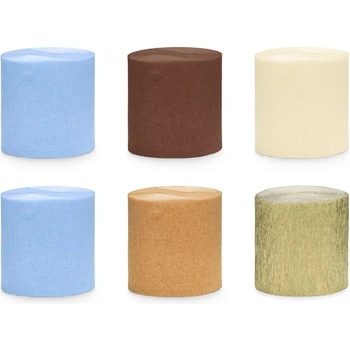 PartyDeco Креп хартия, сини и кафяви нюанси