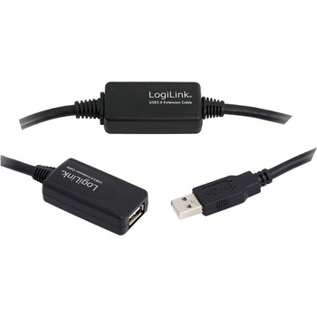 LogiLink Usb кабел logilink удължител usb 2.0 (t) към usb 2.0 (m) 20м активен (позволява използването на дълъг usb кабел) черен "ua0146 (ua0146)