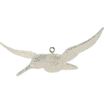 Pro-Tech shop Sklenená vianočná ozdoba kolibrík biely lesklý 8x13cm 69710