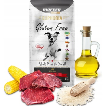 Biofeed Euphoria Gluten Free s hovädzím mäsom pre Mini psov a malé plemená 2 kg