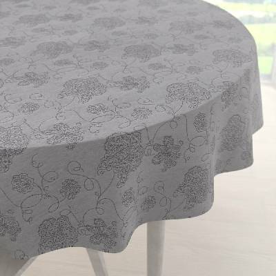 Biante Teflonový kulatý ubrus TF-083 Květované ornamenty na šedém Ø 150 cm