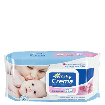 Baby Crema Мокри кърпички Baby Crema - Смрадлика, 72 броя (2334)
