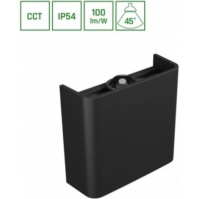 Spectrum LED SPEKTRUM LED NÁSTĚNNÁ LAMPA LUNARIX 2W, 200LM, CCT, IP54, ČERNÁ [SLIP007015]