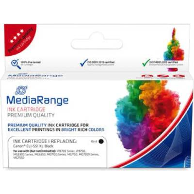 MediaRange Мастило за принтери Canon CLI-551 XL (BK), с чип, черен (4260459616443)