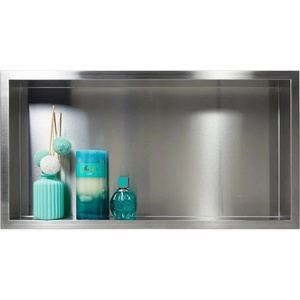 BALNEO Wall-Box правоъгълен вграден рафт 60x30x7 см, полирана неръждаема стомана (OB-IN3)