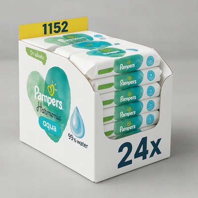 Pampers Vlhčené ubrousky Harmonie Aqua 24 x 48 ks – Zboží Dáma