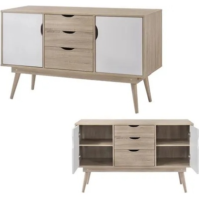 Bogdan Furniture Бюфет Мебели Богдан модел Alida - сонома/бял