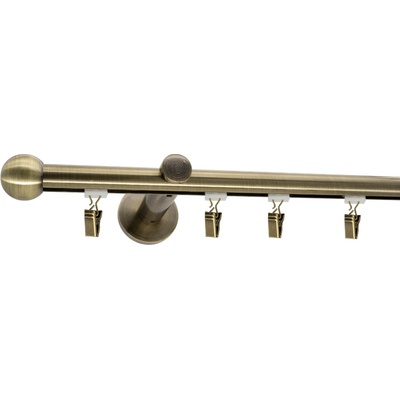 KovovégarnýžeCZ Broadway Ballo 19 mm Dvouřadá jezdec s háčkem mosak antik 320 cm