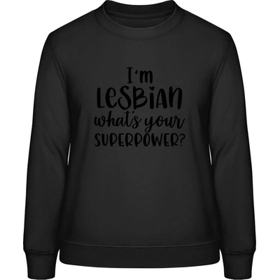 AWDis Sweat mikina Som lesbička aká je tvoja superschopnosť? čierna